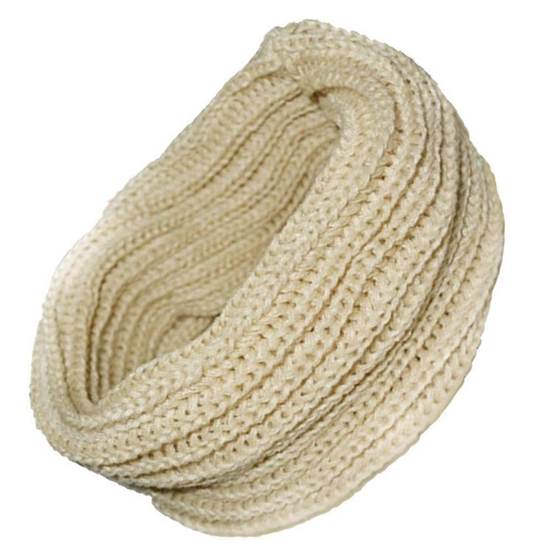 Neck Warmer Wool Blend One Circle Knit Daily Life Beige 1Set | Fruugo SG