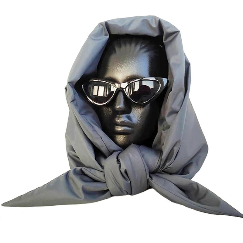 Women Cotton Headscarf Outdoor Winter Warm Quilted Hat Triangle Shawl Hat Windproof Puffer Hat Casual Fashion Headwear  Gray | Fruugo SG