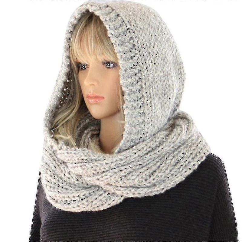 Women’s Soft Knit Wrap Hoop Hooded Scarf Neck Warmth | Fruugo SG