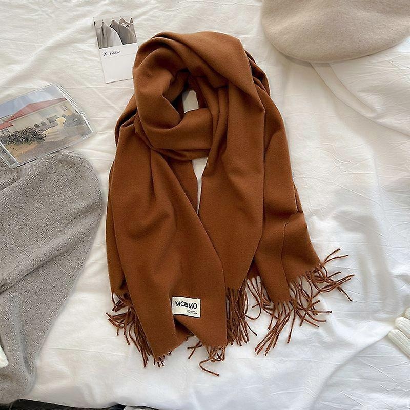 Women’s Thick Soft Wool Cashmere Shawl Scarf – Warm Solid Shawl-Brown | Fruugo SG