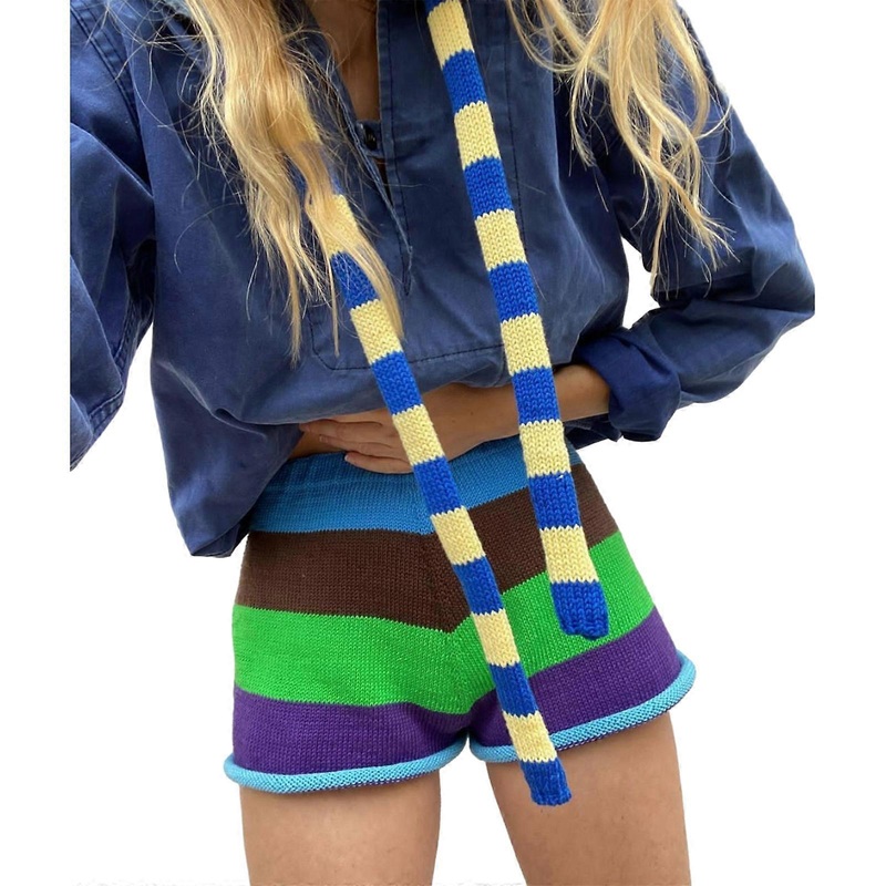 Women Winter Striped Scarf Dopamine Styling Neckerchief Y2k Style Decorative Thin Knitted Neck Guard Lightweight  Blue | Fruugo SG