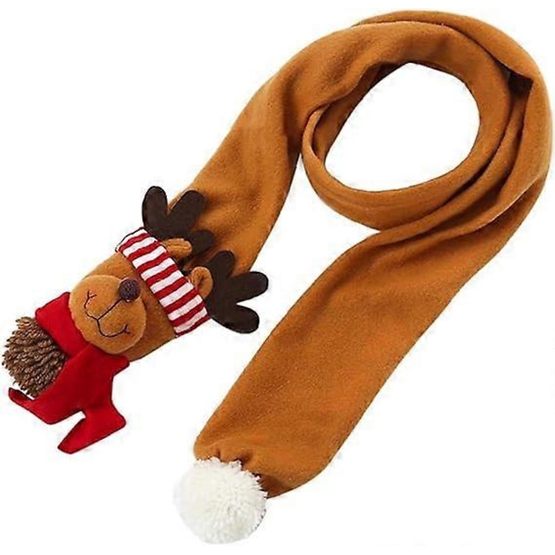1pc Merry Christmas Scarf Winter Warm Shawl Wraps with 3d Snowman Santa Elk Embellishment Neckerchief | Fruugo SG