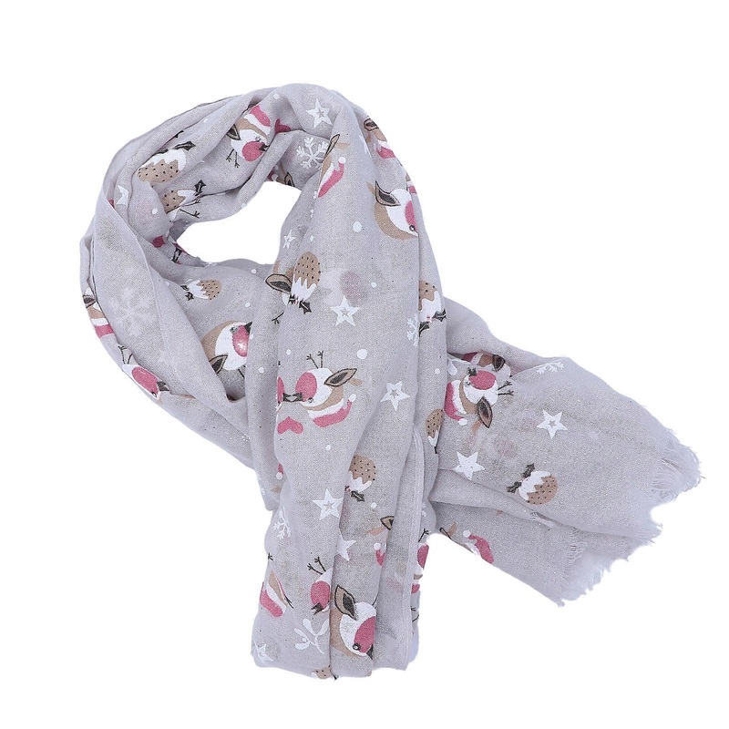 Elegant Scarf For Women Christmas Snowflake Bird Pattern Scarf Female Shawl 70x180cm Polyester 1Set | Fruugo SG