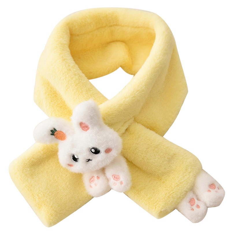 Girls Winter Warm Thicken Scarfs Cartoon Bunny Shape Faux Fur Plush Cross Collar Scarf Shawl Lovely Warm Soft Scarf  Yellow | Fruugo SG