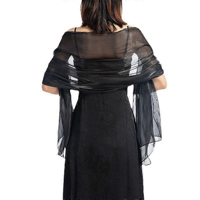 Iridescent Wrap Stole Shawl For Weddings Bridal Bridesmaids Proms & Parties,Black | Fruugo SG