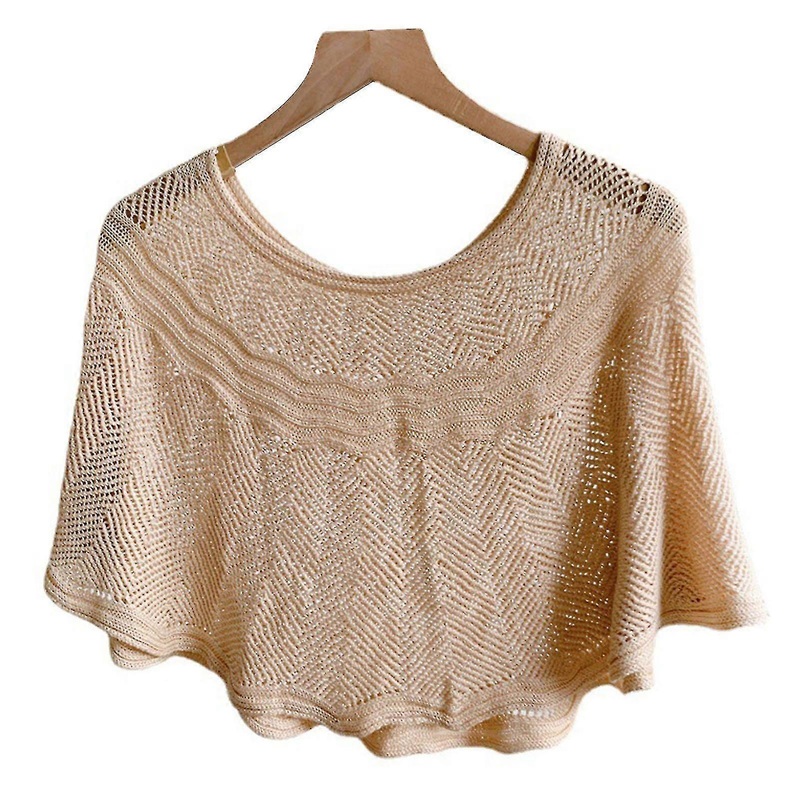 Knitted Sun-Proof Shawl Women Cool Breathable Hollow Lace Appliques Shawls | Fruugo SG