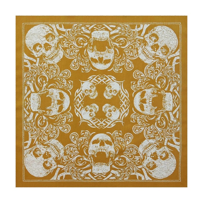 Skull Print Bandana for Adult Western Paisleys Bandanas Fashion Neckerchief Street Dance Headscarf Hiphop Headcovering  Yellow | Fruugo SG