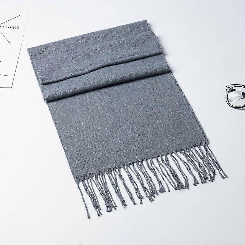 Super soft classic literary plaid imitation cashmere feel winter scarf thickened and warm all-match (dark grey) | Fruugo SG