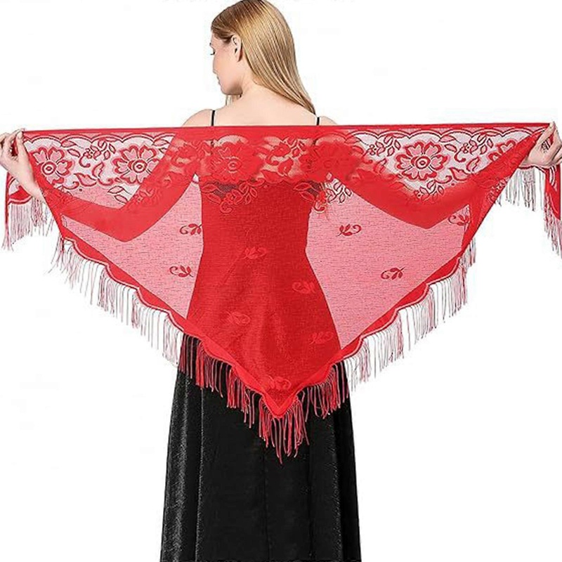 Woman Mantilla Lace Shawl Wedding Church Tulle Scarf Soft Sheer Wrap Wedding Mantilla Shawl Lace Shrug  Red | Fruugo SG