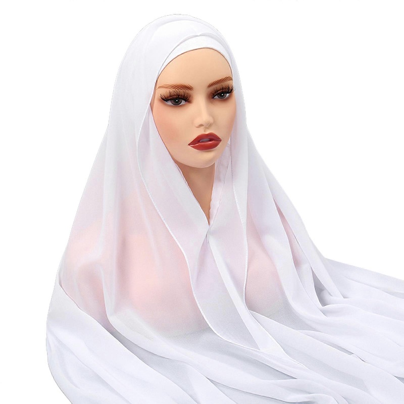 Women Kaftan Hijab Khimar Headwrap Hijab Scarf Muslims Keffiyeh Headwrap Chiffon Shawl Abaya Headscarf for Daily Wear  White | Fruugo SG