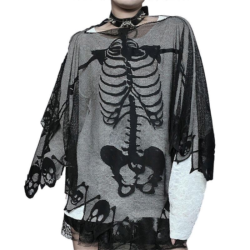 Halloween Skull Cape for Women Men Scary Lace Shawl Dark Series Gothic Skeleton Cloak for Theme Party Stage Performances  Black | Fruugo SG