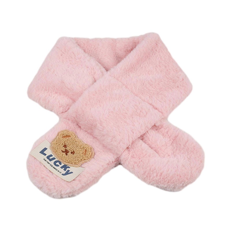 Lovely Bear Kids Thick Neckerchief Comfortable Warm Scarf Windproof Long Crossed Muffler Neckwear for Outdoor Activities  Pink | Fruugo SG