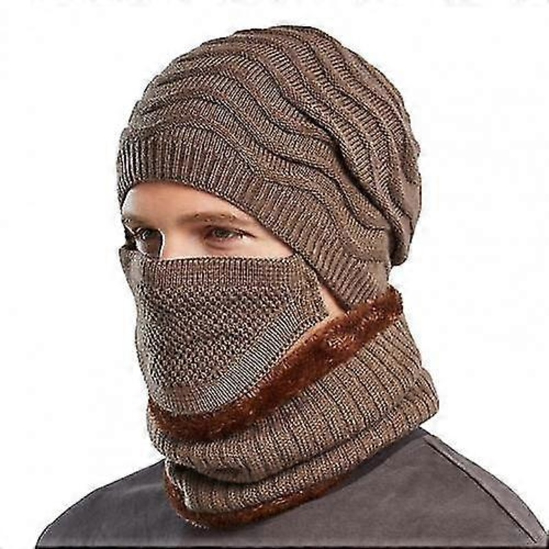 Men’s Beanies Almost Full Coverage Beanies Winter Warm High Elastic Face Neck Protector Male Beanies Fashion Knitted Hat | Fruugo SG