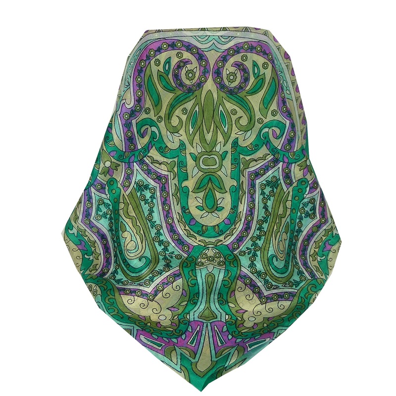 Mulberry Silk Classic Square Scarf Mala Green by Pashmina & Silk | Fruugo SG