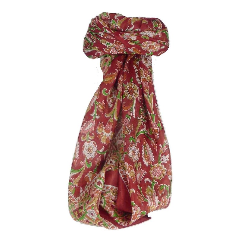 Mulberry Silk Classic Square Scarf Tashi Wine by Pashmina & Silk | Fruugo SG