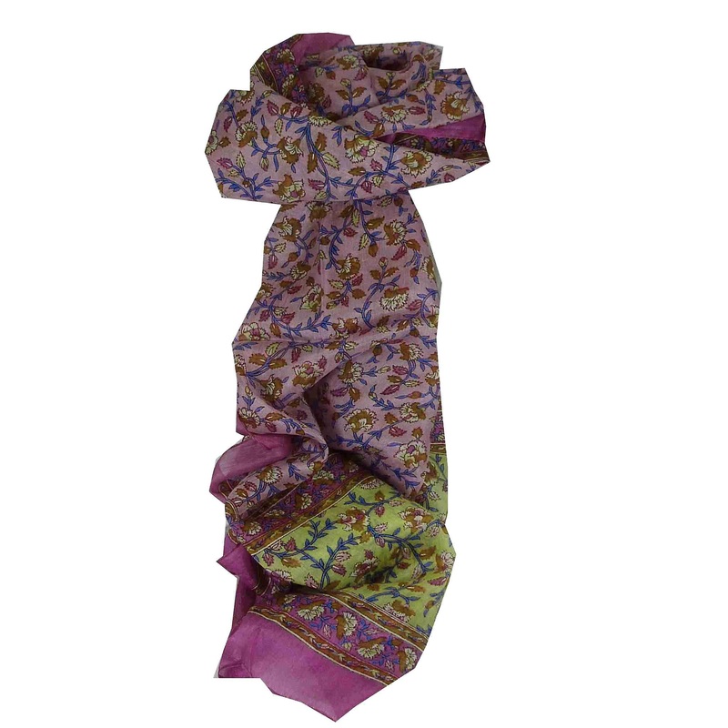 Mulberry Silk Traditional Long Scarf Aditi Rose by Pashmina & Silk | Fruugo SG