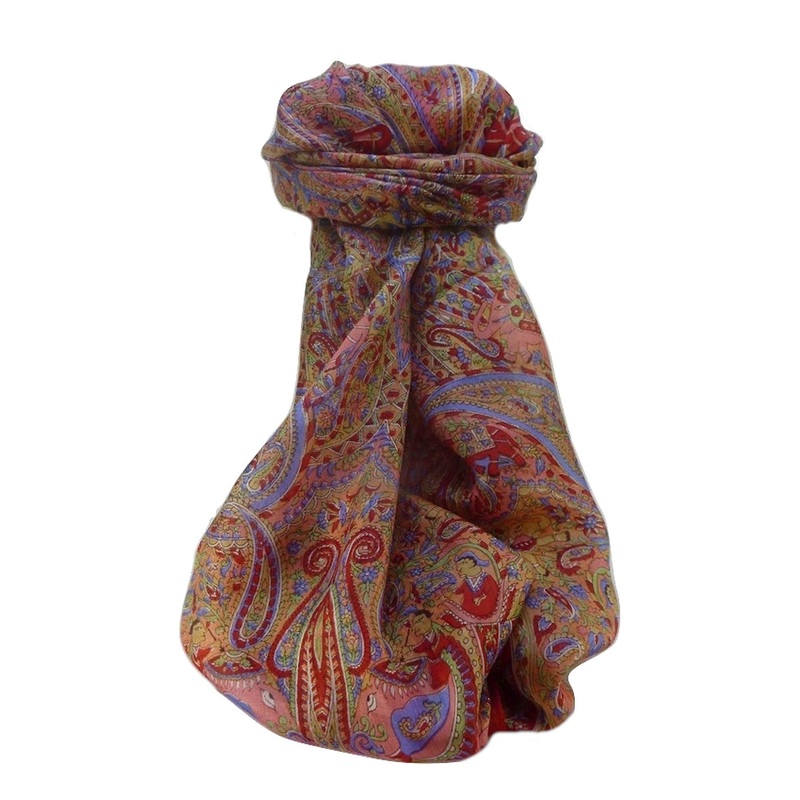 Mulberry Silk Traditional Long Scarf  Zareen Scarlet by Pashmina & Silk | Fruugo SG