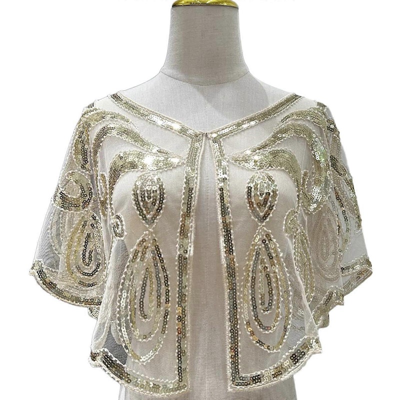 Sequins Decoration Shawl Comfortable Portable Shawl Elegant Retros Laces Shawl for Parties Weddings and Event  302 Champagne Aprico | Fruugo SG