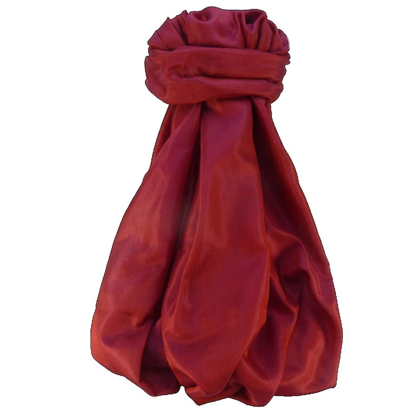 Varanasi Silk Long Scarf Heritage Range Bhatti Red by Pashmina & Silk | Fruugo SG