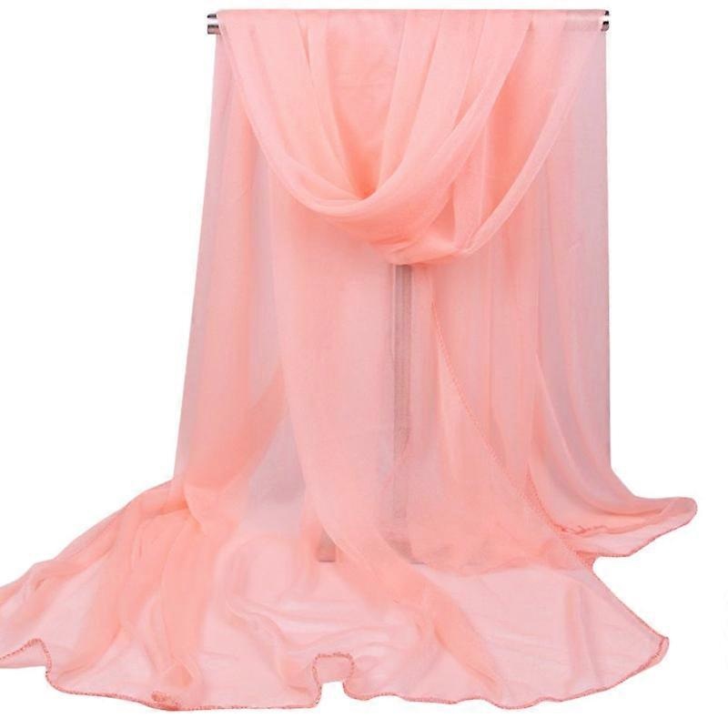 Women Long Solid Soft Neck Wrap Shawl Chiffon Silk Lightweight Casual Scarf Stole | Fruugo SG
