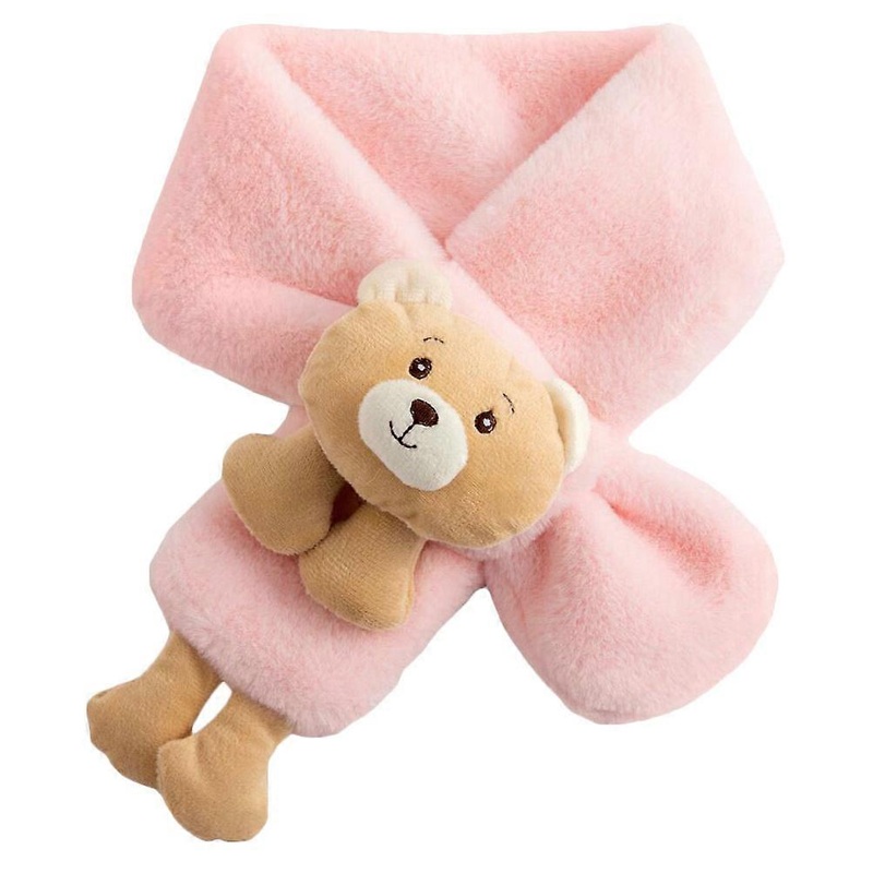 Writwaa Cute Cartoon Bear Kids Scarf, Warm Winter Scarf For Boys And Girls, Soft Knit Toddler Neck Warmer In Pink | Fruugo SG
