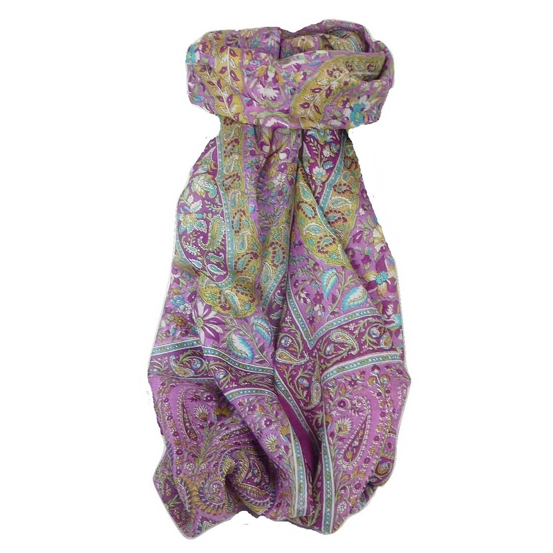 Classic Paisley Long Scarf Mulberry Silk Sehgal Plum by Pashmina & Silk | Fruugo SG