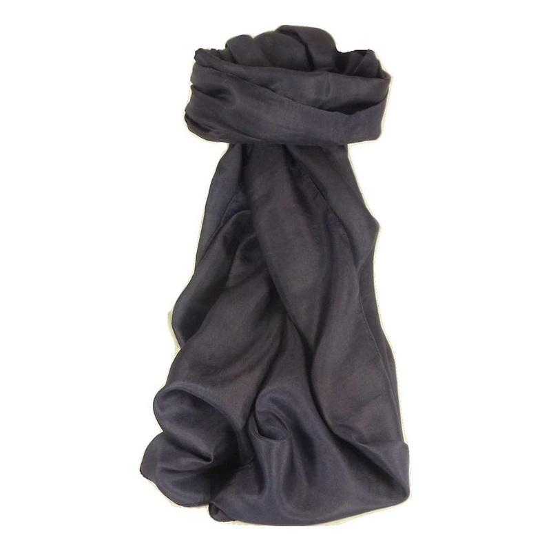 Mens Mulberry Silk Hand Dyed Long Scarf Dark Blue from Pashmina & Silk | Fruugo SG