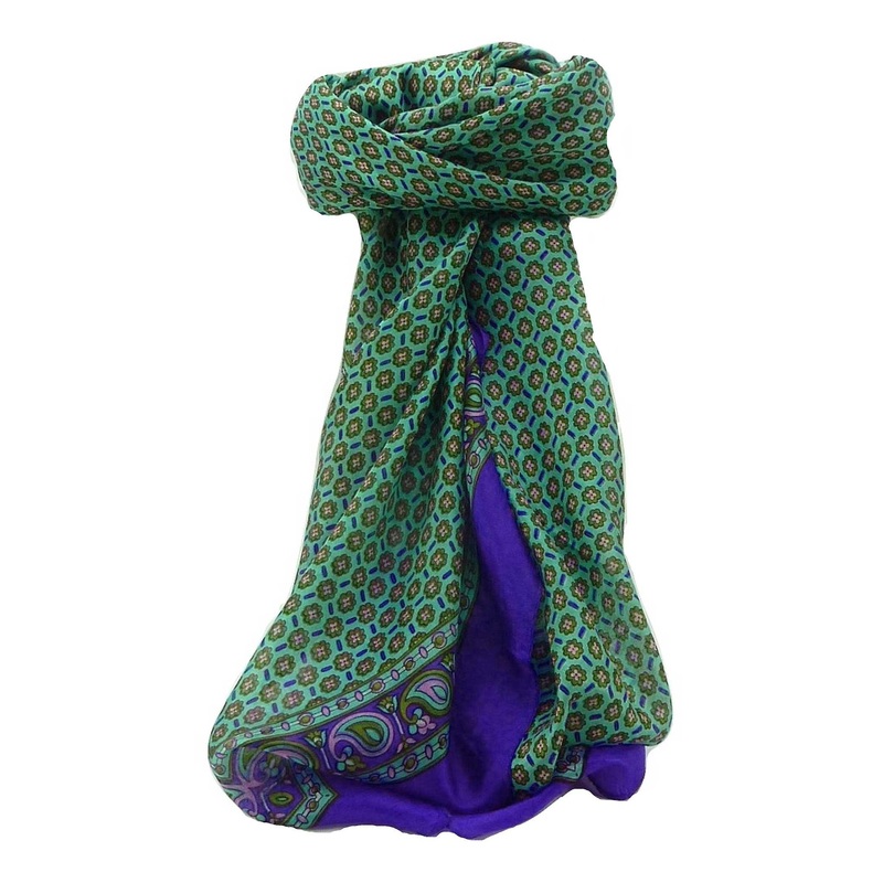 Mulberry Silk Contemporary Square Scarf Lohit Indigo by Pashmina & Silk | Fruugo SG