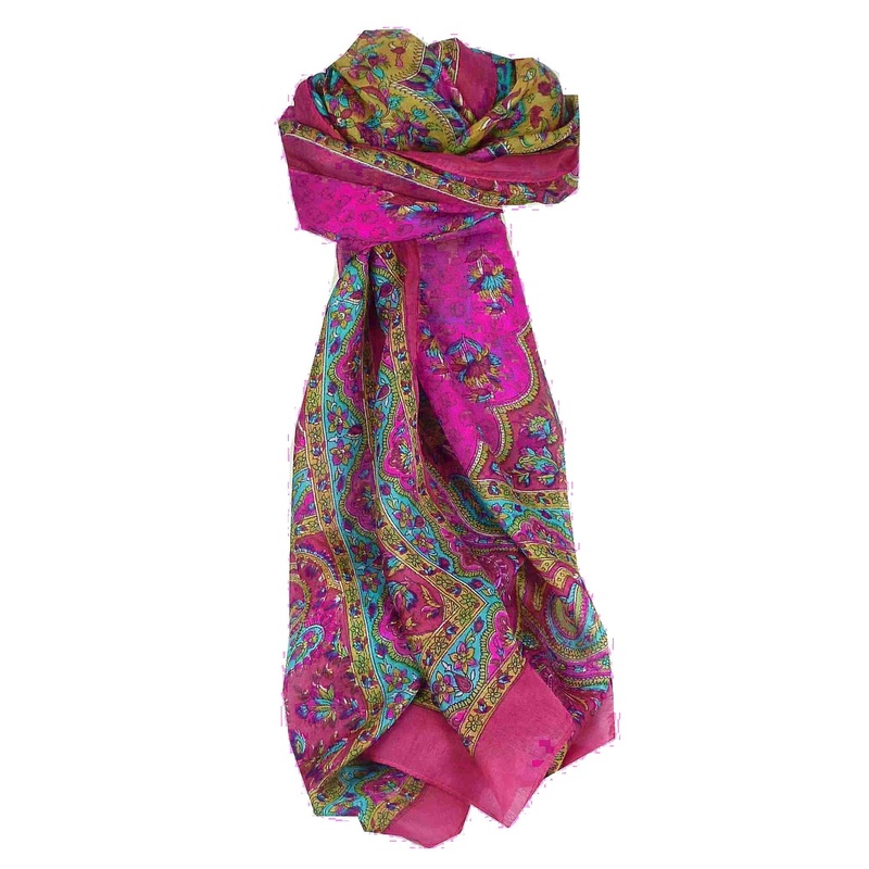 Mulberry Silk Traditional Long Scarf Kali Pink by Pashmina & Silk | Fruugo SG