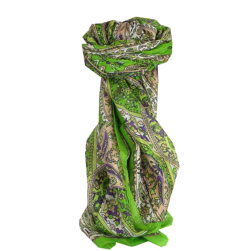 Mulberry Silk Traditional Long Scarf Yola Citron Vert by Pashmina & Silk | Fruugo SG