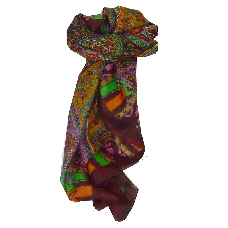 Mulberry Silk Traditional Square Scarf Aimee Wine by Pashmina & Silk | Fruugo SG