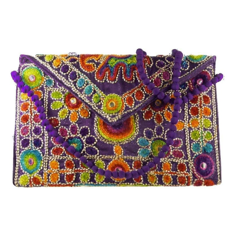 Silk Handbag Peacock Clutch Violet by Silk Sauvage at Pashmina & Silk | Fruugo SG