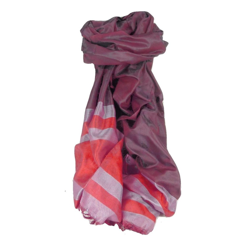 Varanasi Border Prime Silk Long Scarf Heritage Gupta 160 by Pashmina & Silk | Fruugo SG