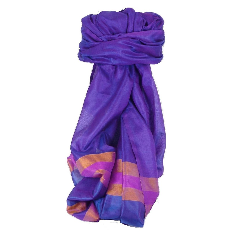 Varanasi Border Prime Silk Long Scarf Heritage Sandeep 304 by Pashmina & Silk | Fruugo SG