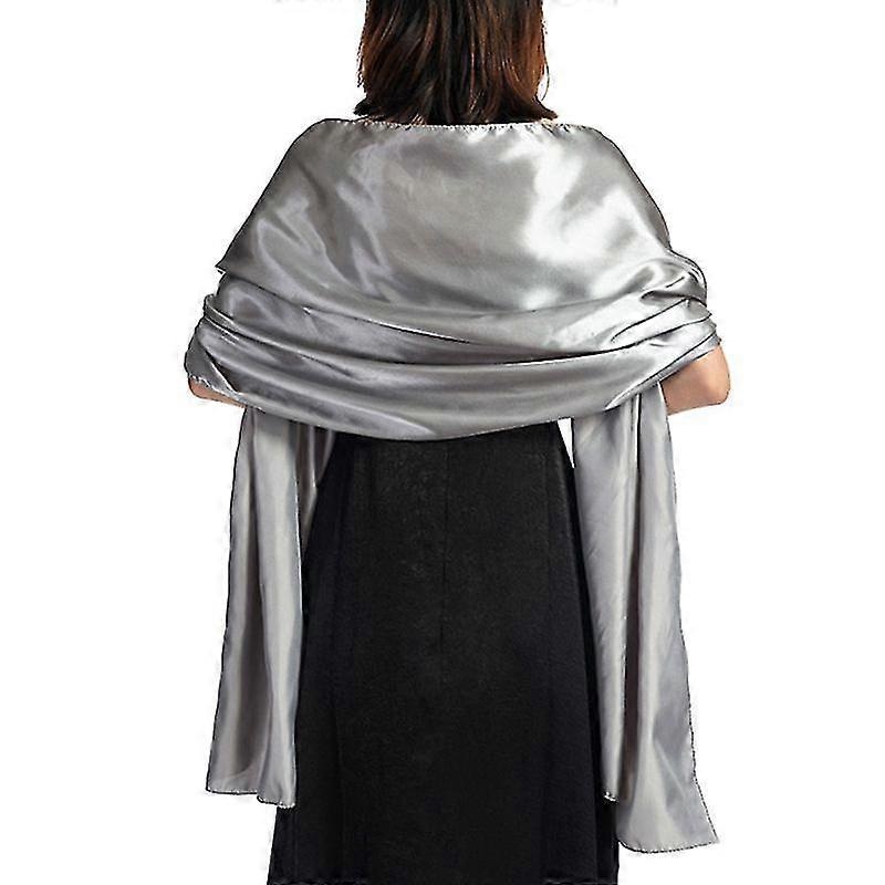170x45cm Womens Satin Silky Scarf Wraps Glitter Solid Color Bridal Wedding Party Evening Gown Shawl Cape Vintage Beach Cover Up | Fruugo SG