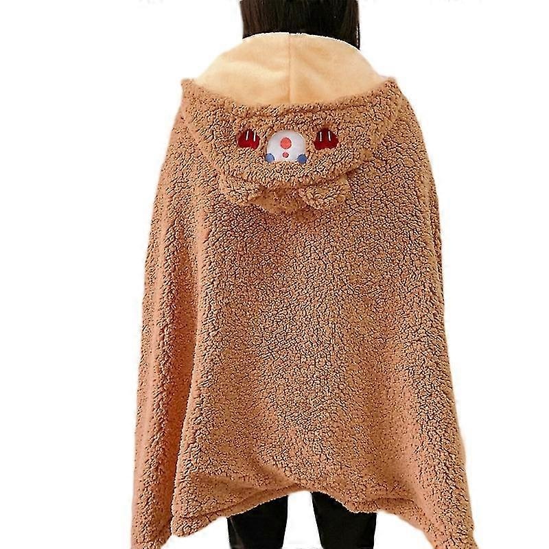 Cartoon Cute Hooded Cloak Blanket Plush Lazy Shawl Cloak Student Office Napwear | Fruugo SG