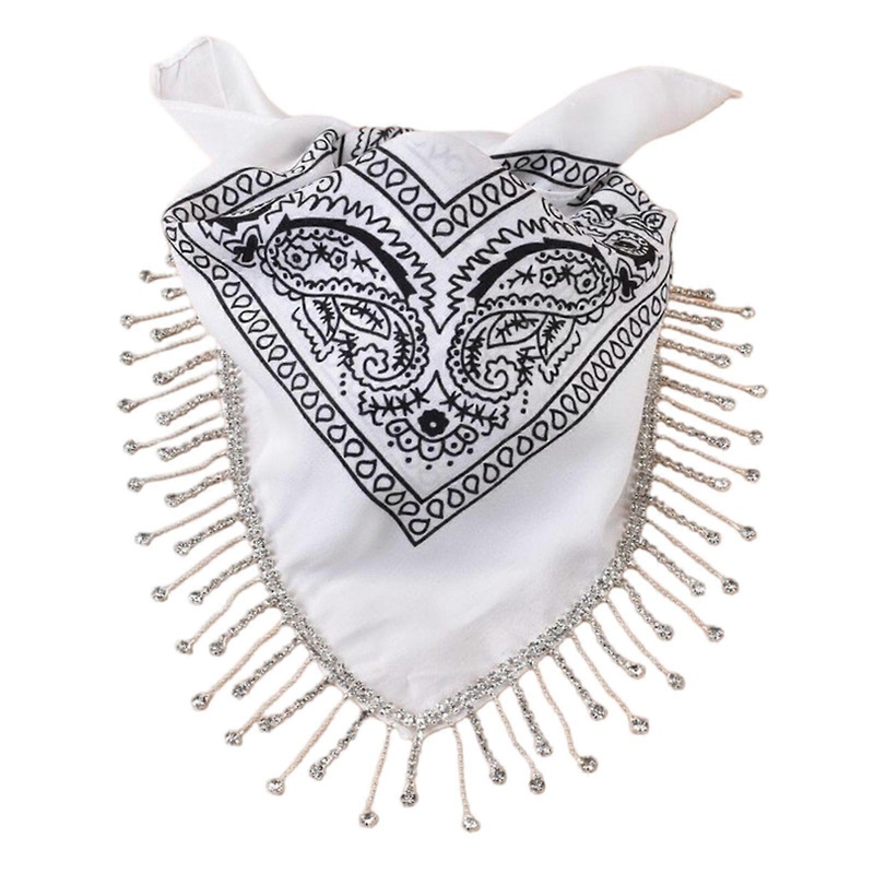 Fringed Bandana for Adult Unisex Shimmering Music Festival Head Scarf Evening Party Neck Wrap All Matching Accessories  White | Fruugo SG