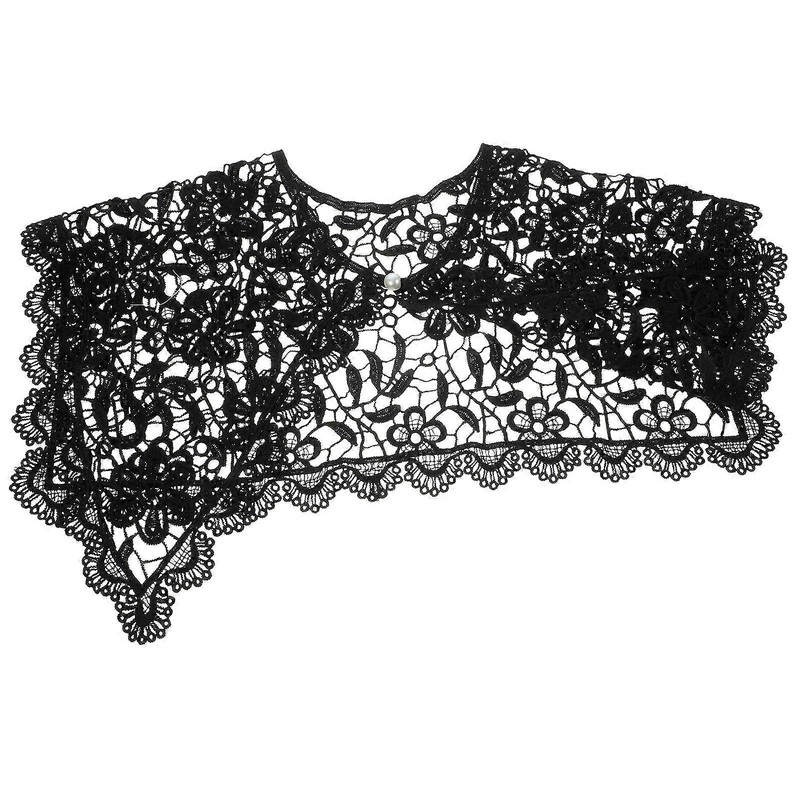Hollow Out Lace Floral Fake Collar For Women Black Decorative Shawl Perfect For Casual Party Wedding Events 1Pack | Fruugo SG
