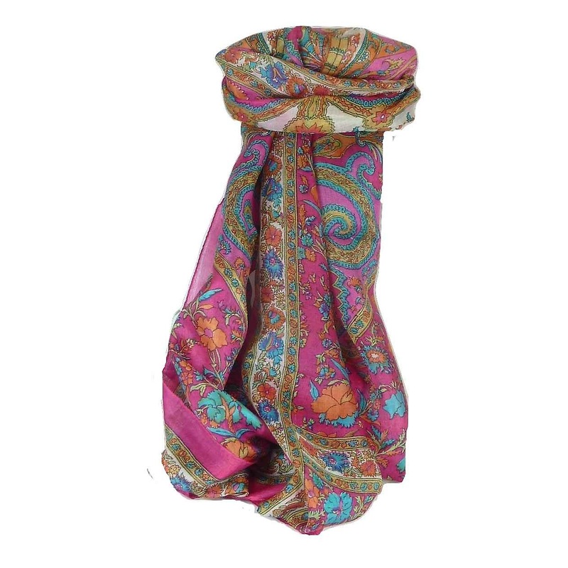 Mulberry Silk Traditional Long Scarf Dhar Carnation by Pashmina & Silk | Fruugo SG