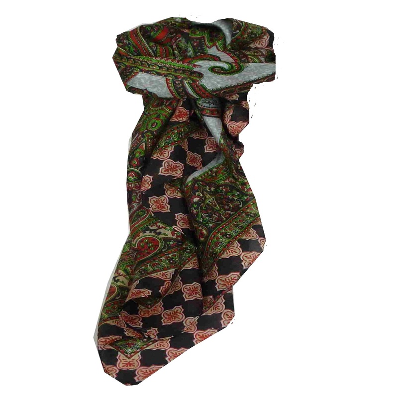 Mulberry Silk Traditional Square Scarf Bibi Black by Pashmina & Silk | Fruugo SG