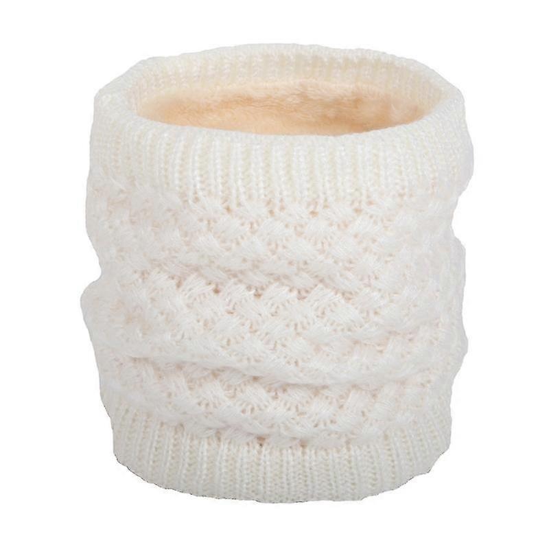 Unisex Winter Plush Lined Neck Warmer Gaiter Solid Color Rhombus Crochet Knit Double Layer Windproof Circle Loop Scarf | Fruugo SG