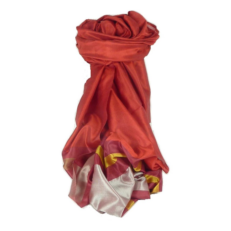 Varanasi Border Prime Silk Long Scarf Heritage Gupta 166 by Pashmina & Silk | Fruugo SG