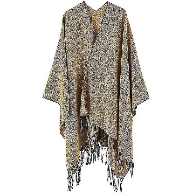 Women’s Stylish Open Front Cape Oversize Knitted Shawl Wrap For Women | Fruugo SG