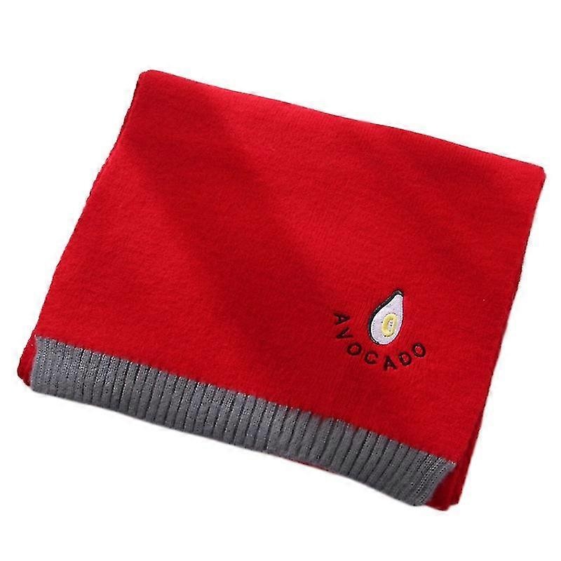 Women Student Winter Knitted Oversized Long Scarf Cute Cartoon Avocado Embroidery Solid Color Warm Shawl Wrap Blanket | Fruugo SG