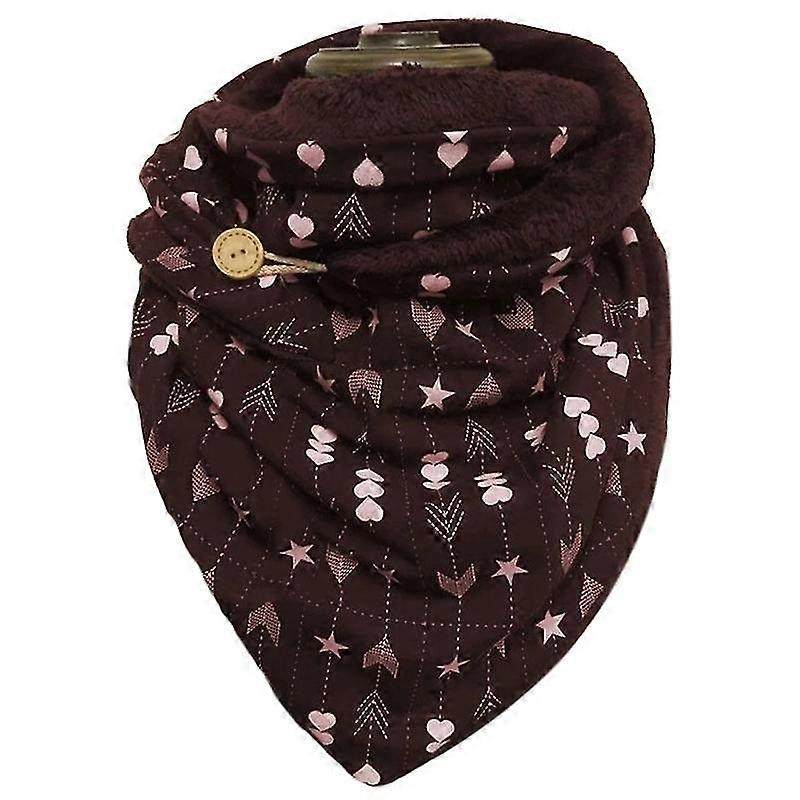 Women Winter Plush Lined Large Shawl Wrap Heart Star Striped Printed Soft Button Scarf Outdoor Windproof Bib Neck Warmer | Fruugo SG