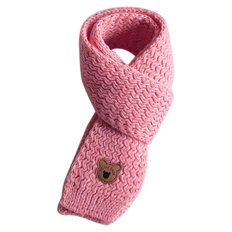 Cute Bear Pattern Kids Scarf Warm and Cosy Neckerchief Autumn Winter Accessories Shower Gift for 1-10Y Boys and Girls  Pink | Fruugo SG