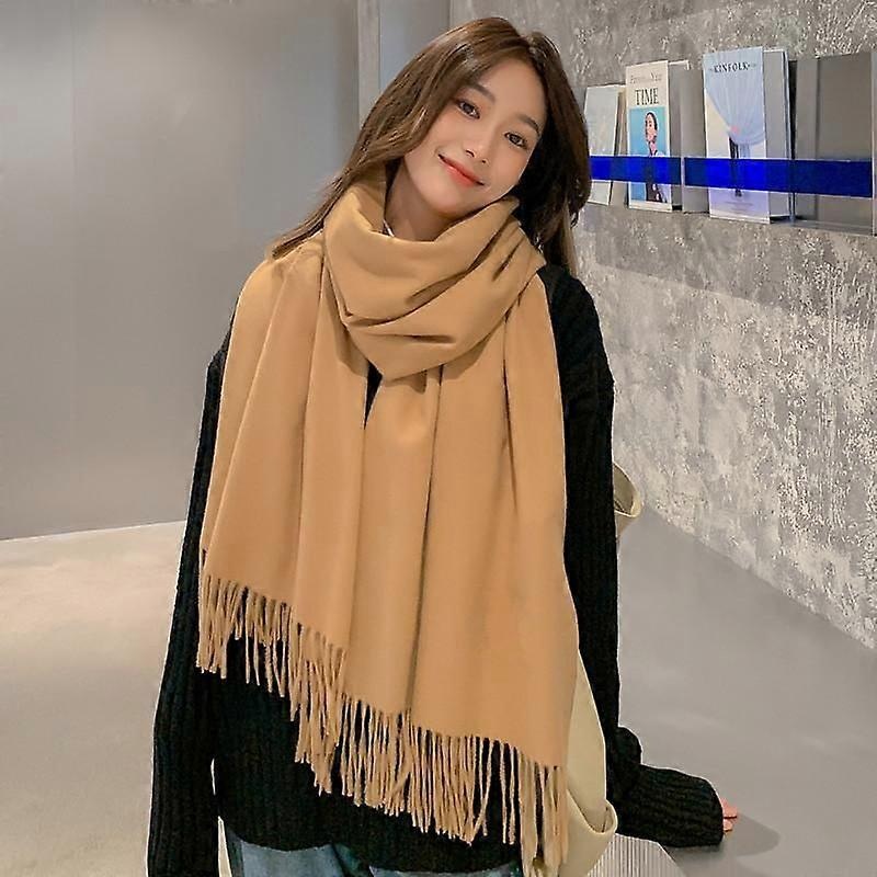 Large Soft Cashmere Feel Cashmere Shawl Wrap Lightweight Scarf (camel) | Fruugo SG