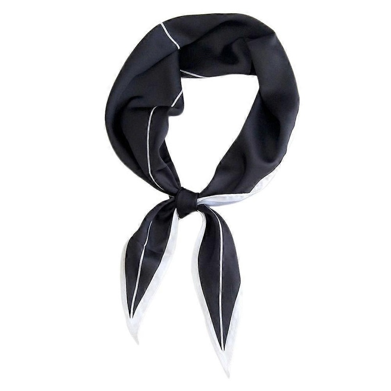 Women Scarves Rhombus Pattern Emulation Silk Neckwear Shopping Travel Work Black 118x38cm 1Pc | Fruugo SG