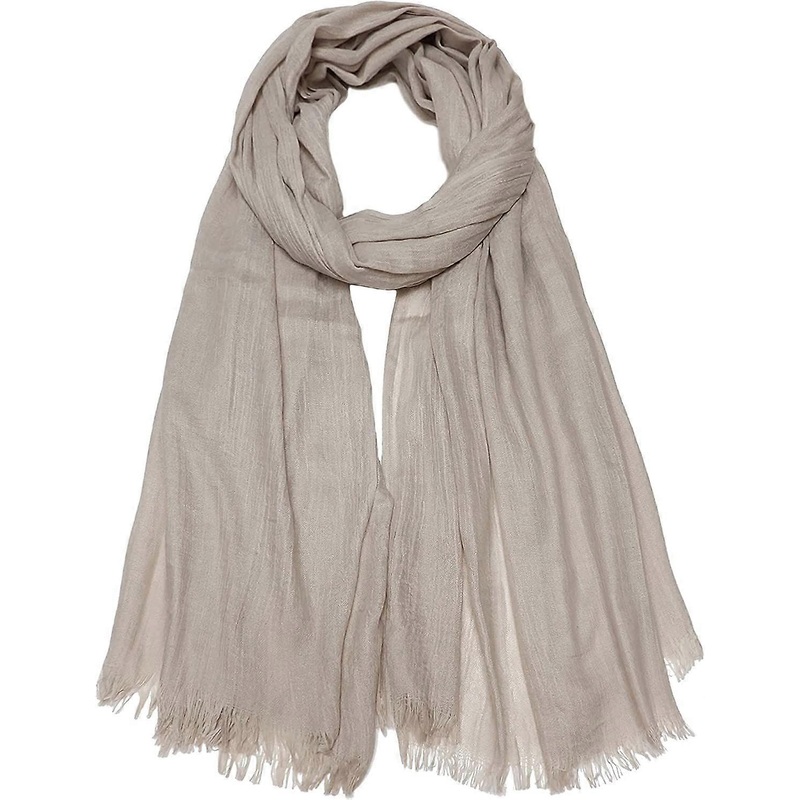 Women Summer Scarfs Lightweight Large Long Gauze Shawl Linen Beach Wrap Plain 7543,Khaki | Fruugo SG