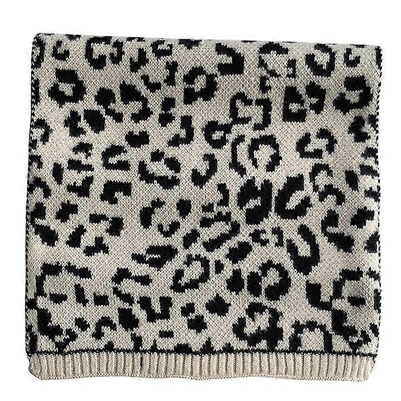 Women Vintage Leopard Print Knitted Long Scarf Thicken Warm Shawl Wrap Blanket | Fruugo SG